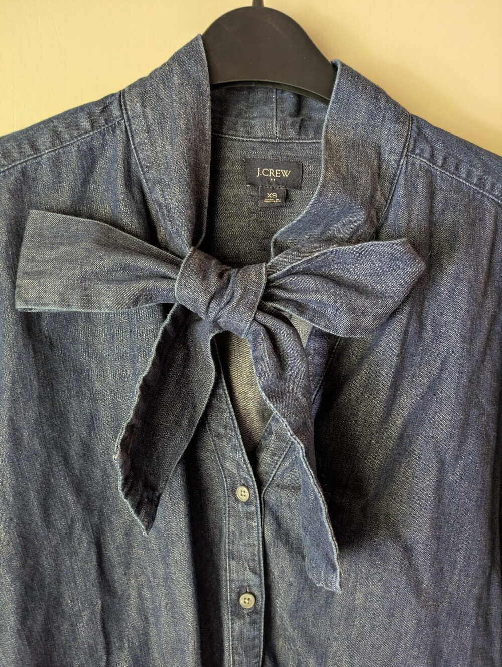 J crew Bow tie chambray shirt